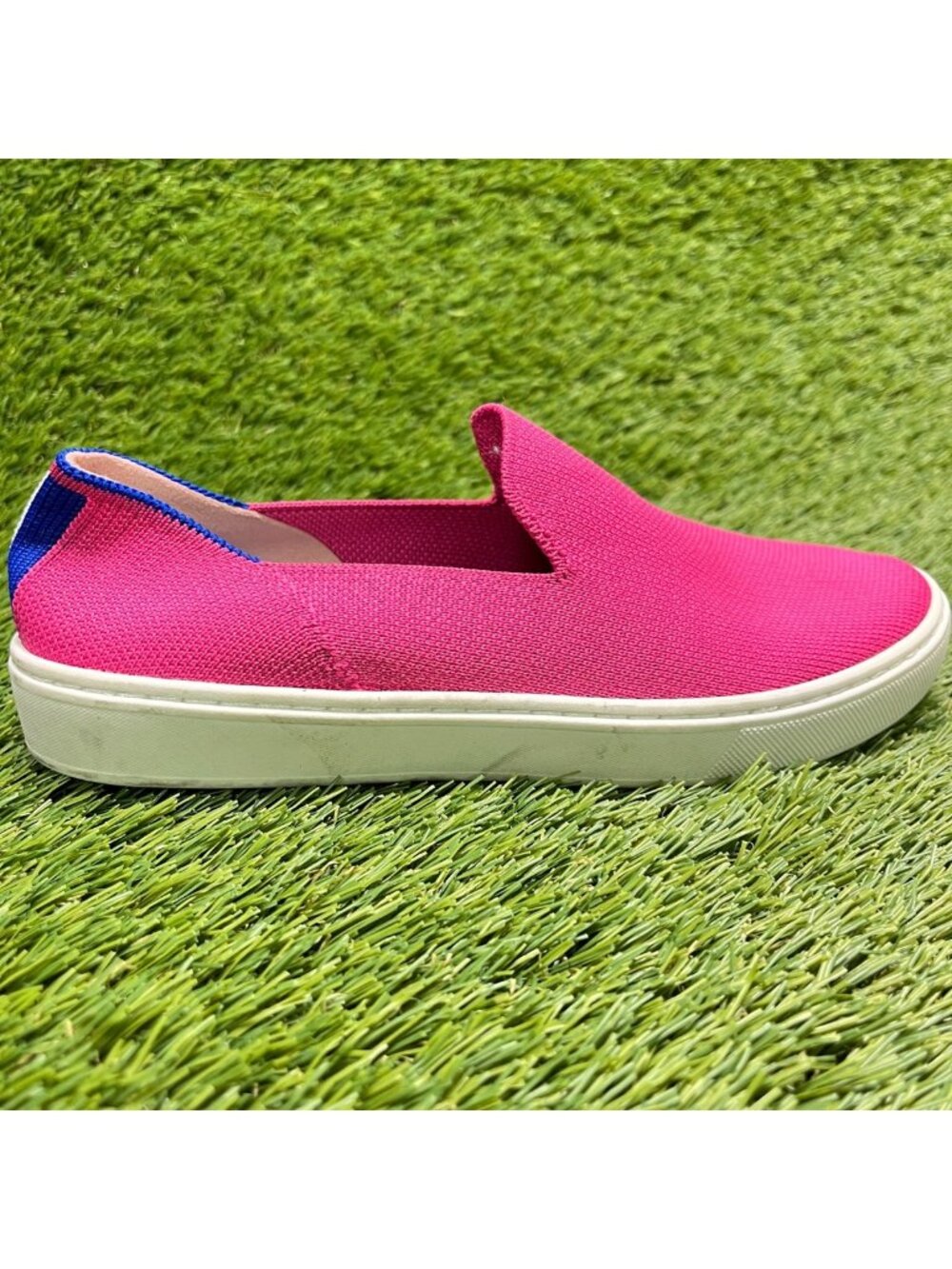 Rothy's The Kids Girls Size 4Y Pink White Casual Walking‎ Slip-On Shoes Sneakers